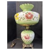 Hand Painted Floral Hurricane Lamp.