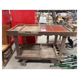 Vtg Wooden Beverage Cart.