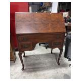 Queen Ann Style Walnut Slant Front Desk.