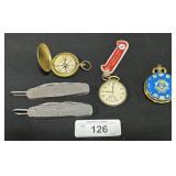 U.S. Military Knives & Compass, Elgin Pocket Watch