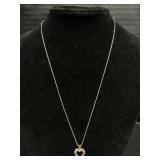 14KT Gold Necklace & Diamond Heart Pendant.