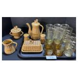 Amber Glasses, Japanese Coffee Set.