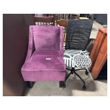 Purple Upholstered Side Chair, Office Chair.
