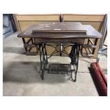 Vtg Tiger Oak Minnesota Sewing Table.