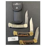 2 Buck 110 & 1 Buck 112 Pocket Knives.