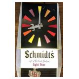 Schmidtï¿½s Lighted Advertising Clock.