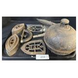 Cast Iron Sad Iron Heater & Mini Sad Irons.