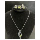 Sterling Silver & Peridot Jewelry Set.