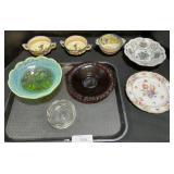 Ruby & Opalescent Glass Bowls, Schumann Bowl.