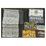 Pewter PA Bicentennial License Plates.