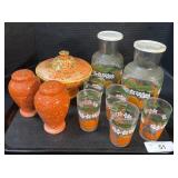 Anchor Hocking Orange Juice Set, Orange S&P