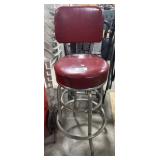 Vtg Vinyl Upholstered Bar Stool.