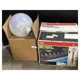 Garden Gazing Ball & Outdoor Tier Lights.