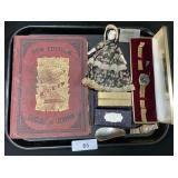 19th C. Book Of Objects, Minerva Cards, Watches.