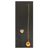 14KT Gold Necklace W/14KT Gold Pendant.