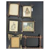 Tramp Art & Folk Art Frames, Lithographs.