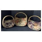 3 Vintage Wicker & Cloth Purses/Handbags.