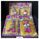 4 Vintage NOS Barney Toys.