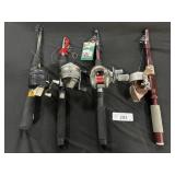 4 Telescoping Fishing Poles W/ Reels.