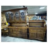 Rustic Pine Tavern Style Hutch & DrySink