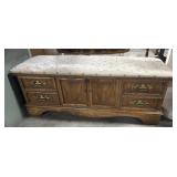 Mid Century Oak & Cedar Blanket Chest.: