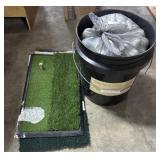 Assorted Golf Balls & Chipping/Driving Pad.