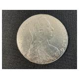 83% Silver Maria Theresa Thaler Austrian Coin.