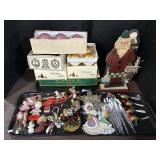 Christmas Ornaments & Santa Figures.