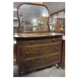 Beautiful Ornate Tiger Oak Vanity.