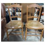 (2) Vtg Cane Seat Side Chairs.