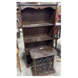 Dark Male Bookshelf, Wine Storage Side Table.