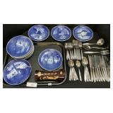 Royal Copenhagen Plates, Oneida Flatware.