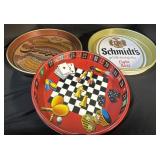3 Beer Advertising Trays.
