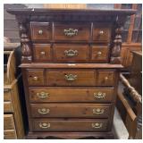 Vtg Basse Pine Chest on Chest Of Drawers.