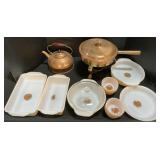 Fire King Copper Ovenware & Copper Kettle.