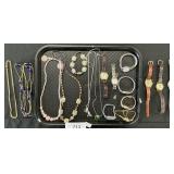 Watches, Costume Jewelry, Bulova, Benrus, Timex.