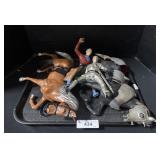 Vintage Cowboy & Jousting Horse & Figurines.