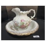 Vintage Floral Pitcher & Wash Basin.