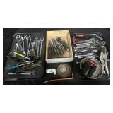 Wrenches, Drill Bits, Ratchets, Clamps.