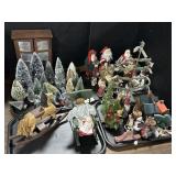 Brush Trees, Christmas Figures, Pie Safe.