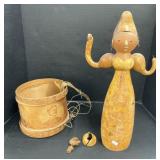 Gourd Folk Art Lady, Military Themed Drum.