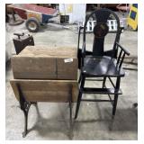 Primitive High Chair, Childrenï¿½s School Desk.