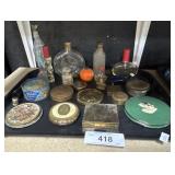 Lot Of Vintage Perfume Bottles, Makeup Compacts.