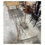 Primitive Vacuum, Scythe, Hay Rake, Pitchfork.