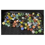 Lot Of Swirl & Ribon Core Marbles.