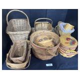 Longaberger & Bradford Baskets & Wicker Basket.