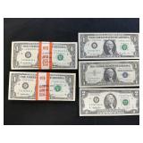 100 Sequential 1995 $1, ï¿½95 $2, 1957-B $1, ï¿½77 $1.