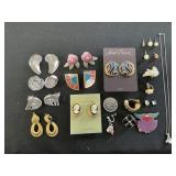 14K White Gold Chain & Sterling Silver Earring.