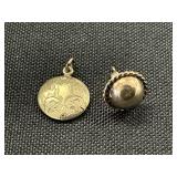 14K Gold Earring & 10K Gold Pendant.