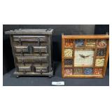 Shadow Box Clock, Wooden Jewelry Box.